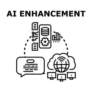 Ai enhancement technology optimizing data processing concept Illustrazione stock