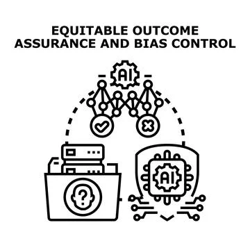 Ai ensuring equitable outcomes and controlling algorithmic bias Stock Illustration