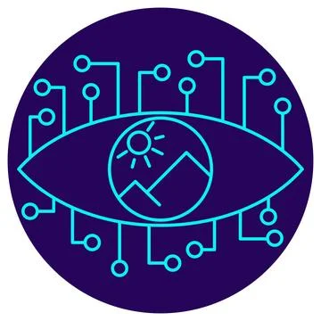 AI Environmental Vision icon. Vector thin line illustration Stockillustratie