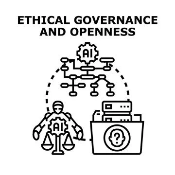 Ai ethical governance and data openness concept Stock Illustration