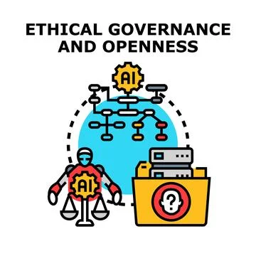 Ai ethical governance and data openness concept 库存插图