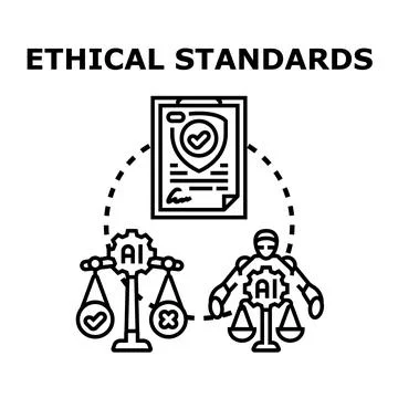 Ai ethical standards balancing artificial intelligence principles Stock Illustration