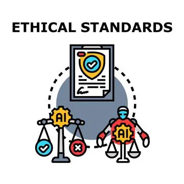 Ai ethical standards balancing artificial intelligence principles Stock Illustration