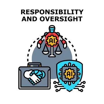 Ai ethics and governance balancing responsibility and oversight Stock Illustration