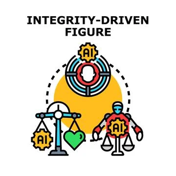 Ai ethics and integrity balancing human values Stock Illustration