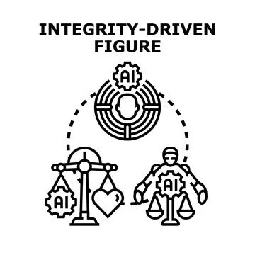 Ai ethics and integrity balancing human values Stock Illustration