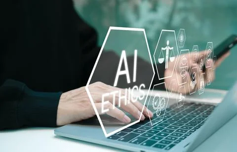 AI Ethics and Responsibility in Technology Concept. Stock Photos
