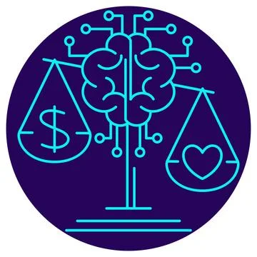 AI Ethics and Value Alignment icon. Vector thin line illustration Illustrazione stock