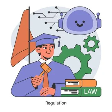 AI ethics. Artificial intelligence alignment. Computer system intelligence 스톡 일러스트