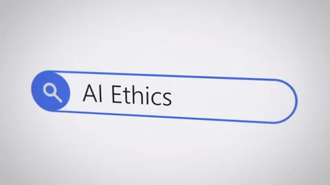 AI Ethics search query in browser search bar on monitor screen Stock-Footage 327811933