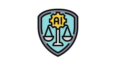 Ai ethics shield ethical color icon animation Stock Footage 326116885