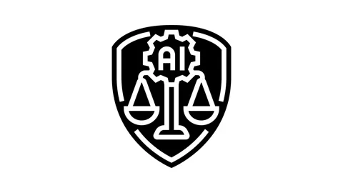 Ai ethics shield ethical glyph icon animation Stock Footage 326143436