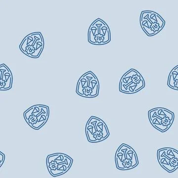 Ai ethics shield ethical line seamless pattern Stock Illustration