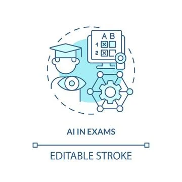 AI in exams gradient concept editable icon イラスト素材