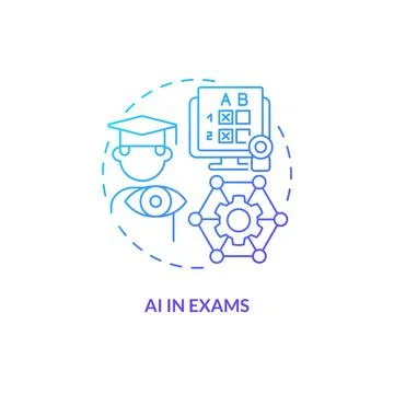 AI in exams gradient concept icon Stock Illustration