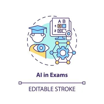 AI in exams multicolor concept icon Stock Illustration