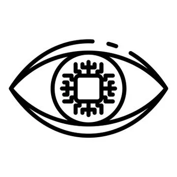 Ai eye processor icon, outline style イラスト素材