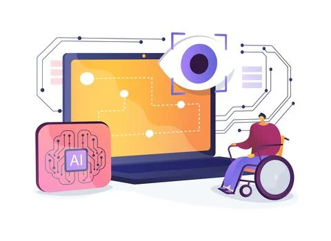 AI Eye-Tracking for Accessibility abstract concept vector illustration. Stock Illustration