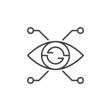 AI Eye vector Artificial Intelligence Vision concept line icon 스톡 일러스트