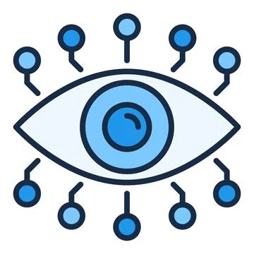 AI Eye vector Artificial Intelligence Technology colored icon or logo element Stock Illustration