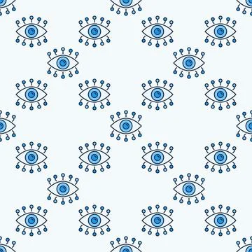 AI Eye vector Artificial Intelligence Technology colored seamless pattern 库存插图