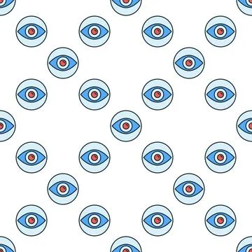 AI Eye vector Artificial Intelligence Vision linear round colored seamless .. Illustrazione stock