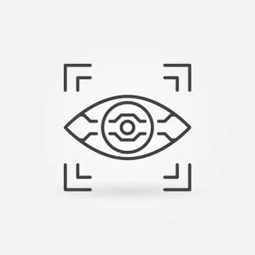AI Eye vector icon in thin line style イラスト素材