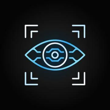 AI Eye vector linear colored icon on dark background イラスト素材