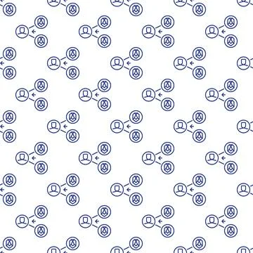 AI Face Generation vector Artificial Intelligence line seamless pattern 스톡 일러스트