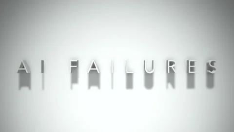 AI Failures 3D title animation with shadows on a white background Stock Footage 296696391