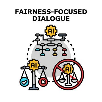 Ai fairness focused on ethical judgment Stock Illustration
