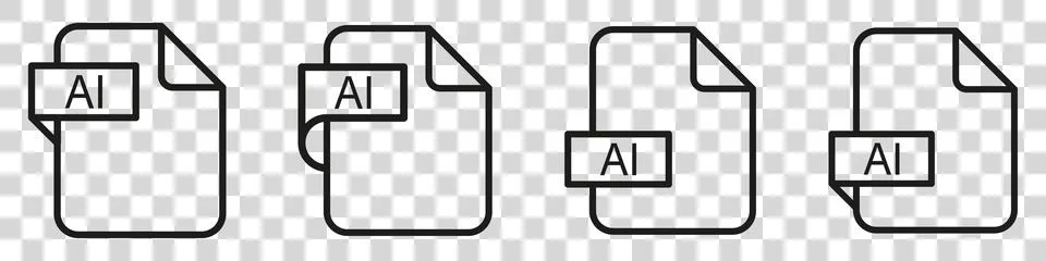Ai file format document type colored icon. Stock Illustration
