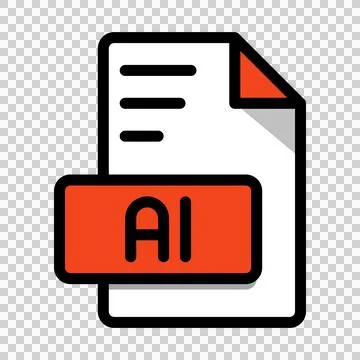 AI File Format Icon. type file extension symbol. Vector illustration. Stock Illustration