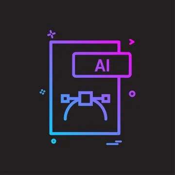 Ai file format icon vector design イラスト素材