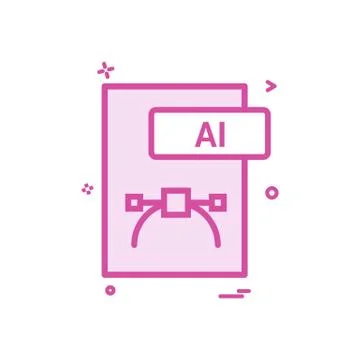 Ai file format icon vector design 스톡 일러스트