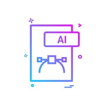 Ai file format icon vector design Illustrazione stock