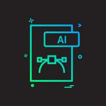 Ai file format icon vector design 스톡 일러스트