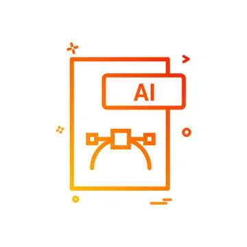 Ai file format icon vector design Stock Illustration