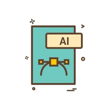 Ai file format icon vector design 스톡 일러스트