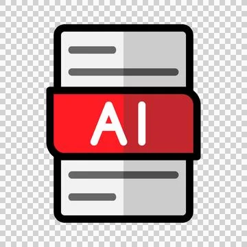 Ai file type flat icons. document files format graphic design outline icon Illustrazione stock