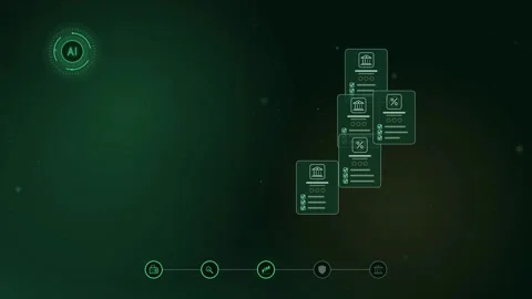 AI Finance Workflow Visualizations Abstract Motion Graphics Digital Finance Stock Footage 347283446
