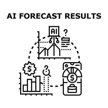 Ai financial forecasting results generating business analysis Illustrazione stock