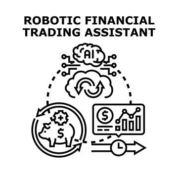 Ai financial trading assistant optimising investment strategy Stock Illustration