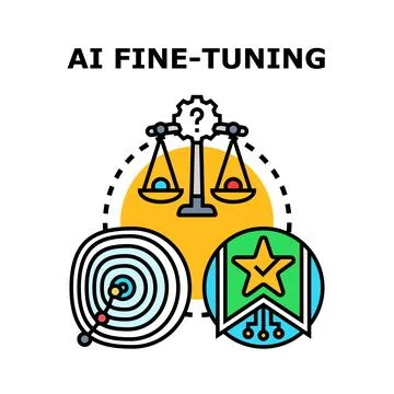 Ai fine tuning adjusting and optimizing machine learning models Stock Illustration