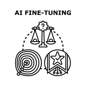 Ai fine tuning adjusting and optimizing machine learning models Ilustração Stock