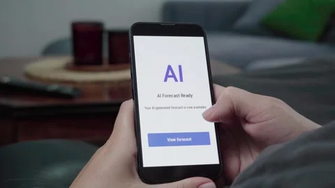 AI Forecast Ready Confirmation on Mobile Prediction App Stock Footage 343972665
