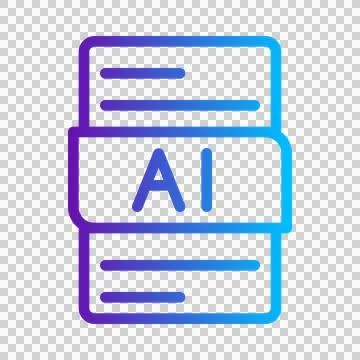 Ai format file type document gradient icons Illustrazione stock