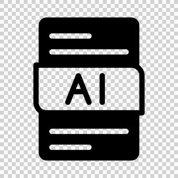 Ai format file type icons. document extension symbol icon.  Illustrazione stock