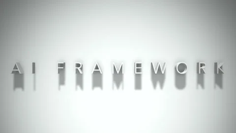 Ai framework 3D title animation with shadows on a white background Stock Footage 298004489