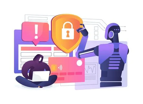 AI Fraud Detection System abstract concept vector illustration. Stock Illustration